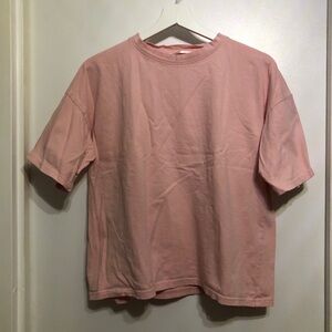 3/$12🌻Solid pink oversized crewneck T-shirt